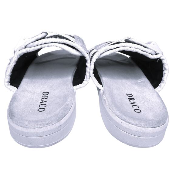 New DRACO Reflective Black/White  Men\'s Slides Sandals Sz 11-12 w/ Dust Bag
